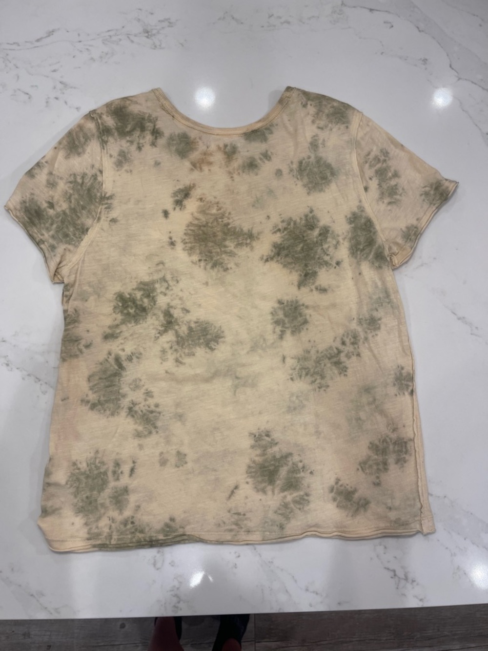 We The Free Women’s Tie-Dye Short Sleeve Tee in Beige and Olive - Picture 11 of 13